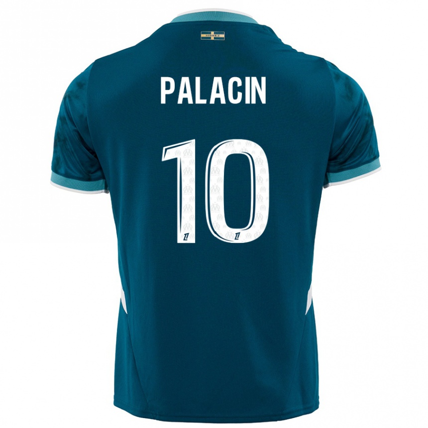 Niño Fútbol Camiseta Sara Palacin #10 Azul Turquesa 2ª Equipación 2024/25 Perú