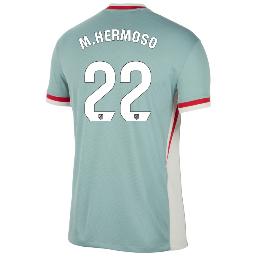 Niño Fútbol Camiseta Mario Hermoso #22 Beige Claro Azul 2ª Equipación 2024/25 Perú