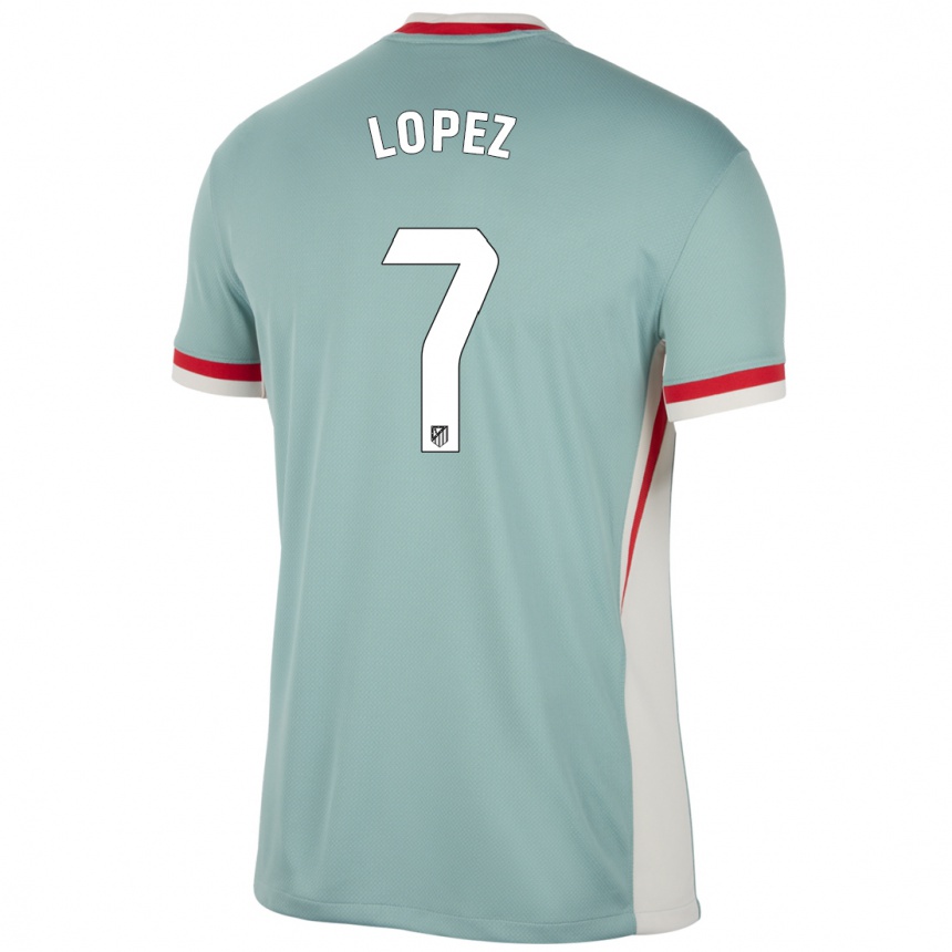 Niño Fútbol Camiseta Maitane Lopez #7 Beige Claro Azul 2ª Equipación 2024/25 Perú