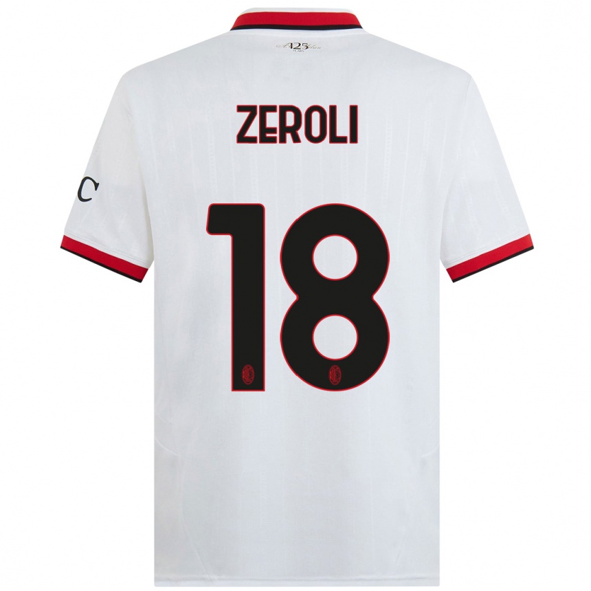 Niño Fútbol Camiseta Kevin Zeroli #18 Blanco Negro Rojo 2ª Equipación 2024/25 Perú