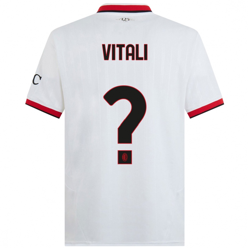 Niño Fútbol Camiseta Michael Vitali #0 Blanco Negro Rojo 2ª Equipación 2024/25 Perú