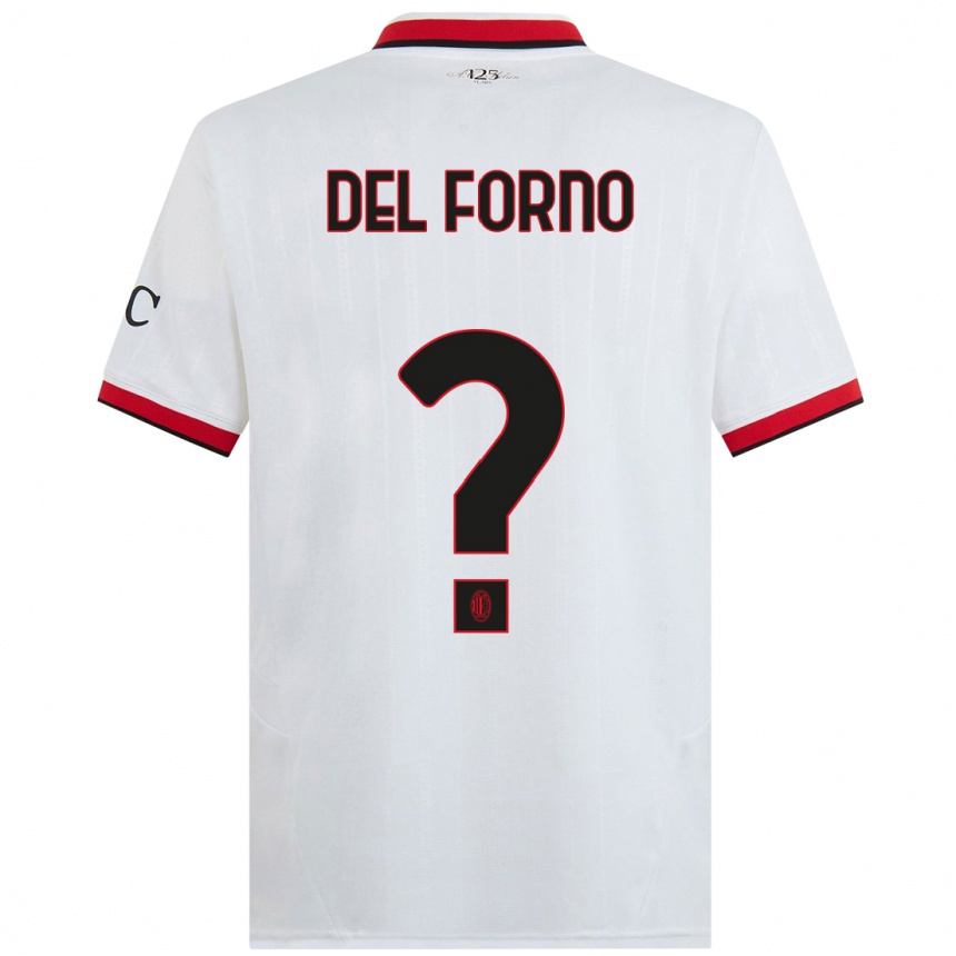 Niño Fútbol Camiseta Luca Del Forno #0 Blanco Negro Rojo 2ª Equipación 2024/25 Perú