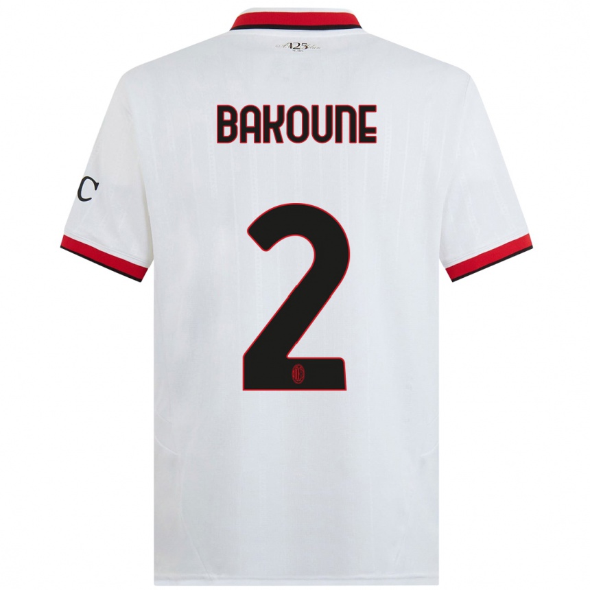 Niño Fútbol Camiseta Adam Bakoune #2 Blanco Negro Rojo 2ª Equipación 2024/25 Perú