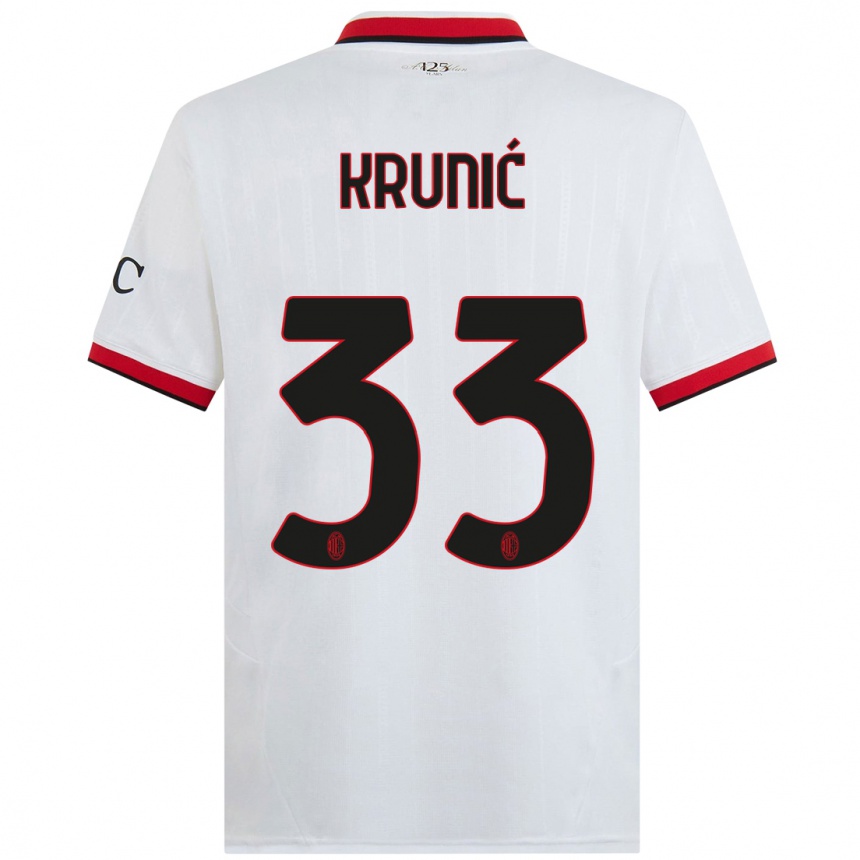 Niño Fútbol Camiseta Rade Krunic #33 Blanco Negro Rojo 2ª Equipación 2024/25 Perú