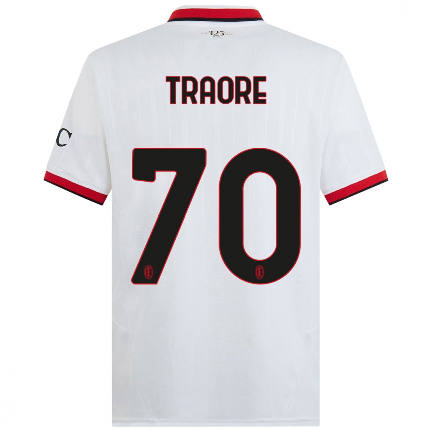 Niño Fútbol Camiseta Chaka Traore #70 Blanco Negro Rojo 2ª Equipación 2024/25 Perú