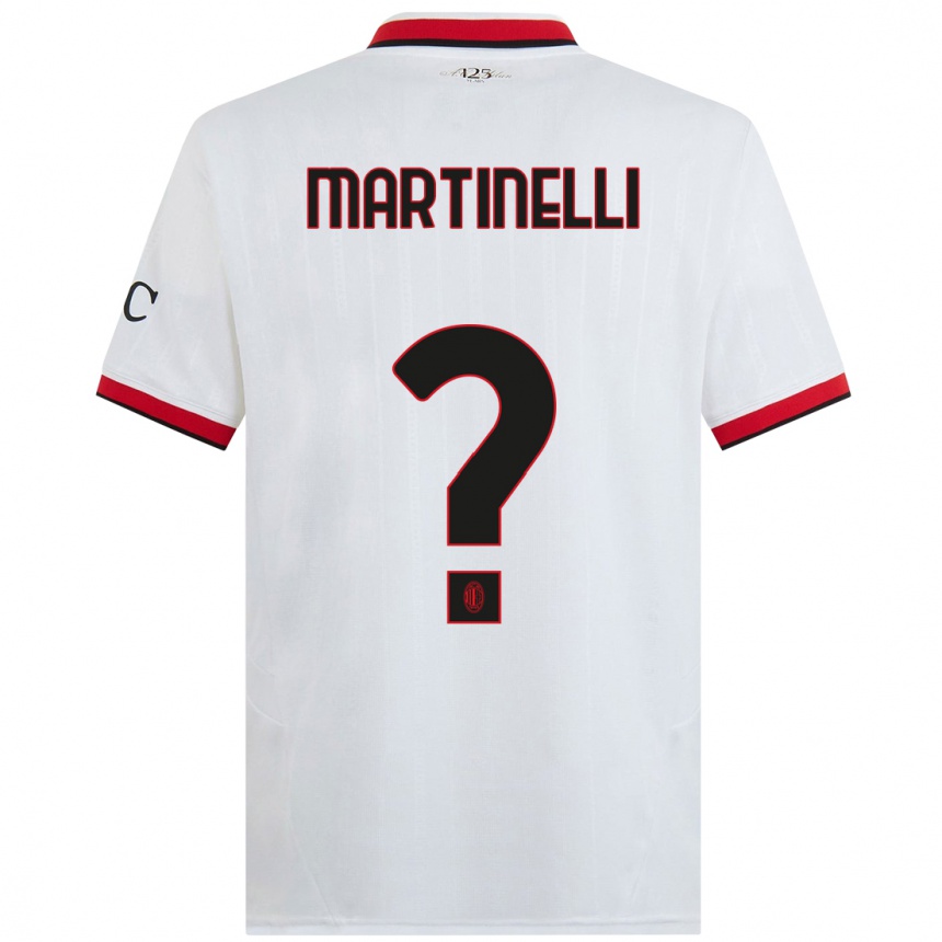 Niño Fútbol Camiseta Riccardo Martinelli #0 Blanco Negro Rojo 2ª Equipación 2024/25 Perú