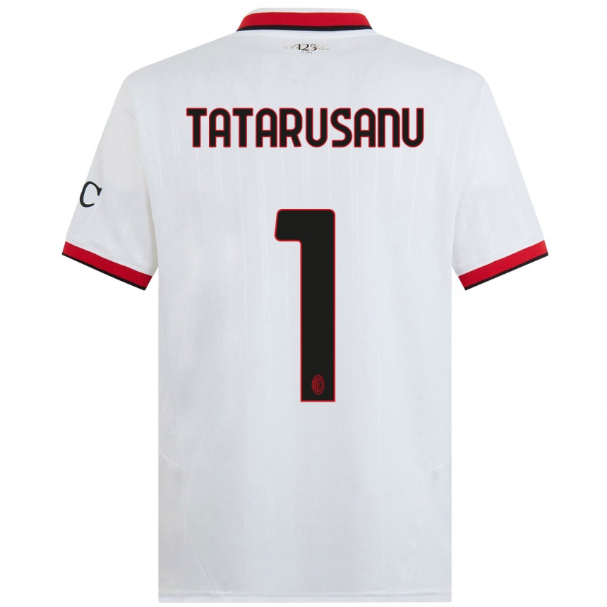 Niño Fútbol Camiseta Ciprian Tatarusanu #1 Blanco Negro Rojo 2ª Equipación 2024/25 Perú