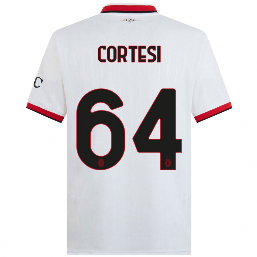 Niño Fútbol Camiseta Selena Cortesi #64 Blanco Negro Rojo 2ª Equipación 2024/25 Perú