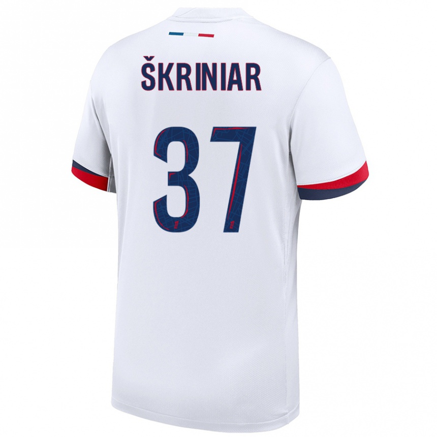 Niño Fútbol Camiseta Milan Skriniar #37 Blanco Azul Rojo 2ª Equipación 2024/25 Perú