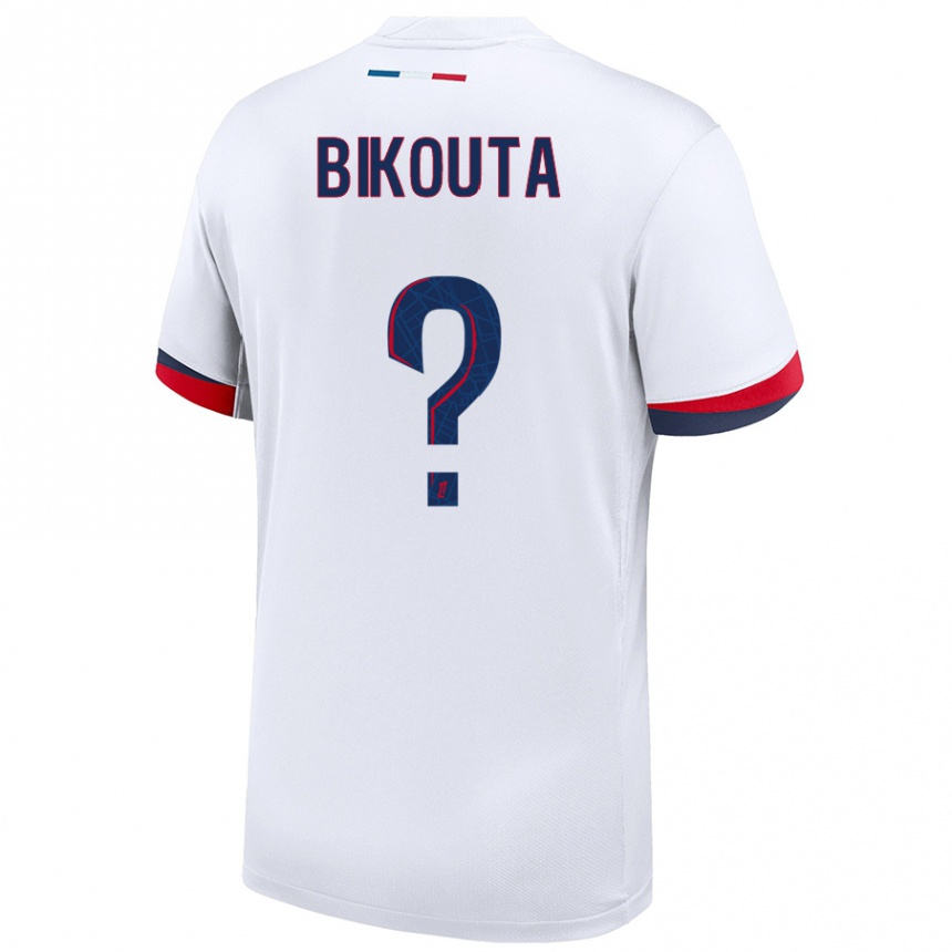 Niño Fútbol Camiseta Dan-Patrice Bikouta #0 Blanco Azul Rojo 2ª Equipación 2024/25 Perú