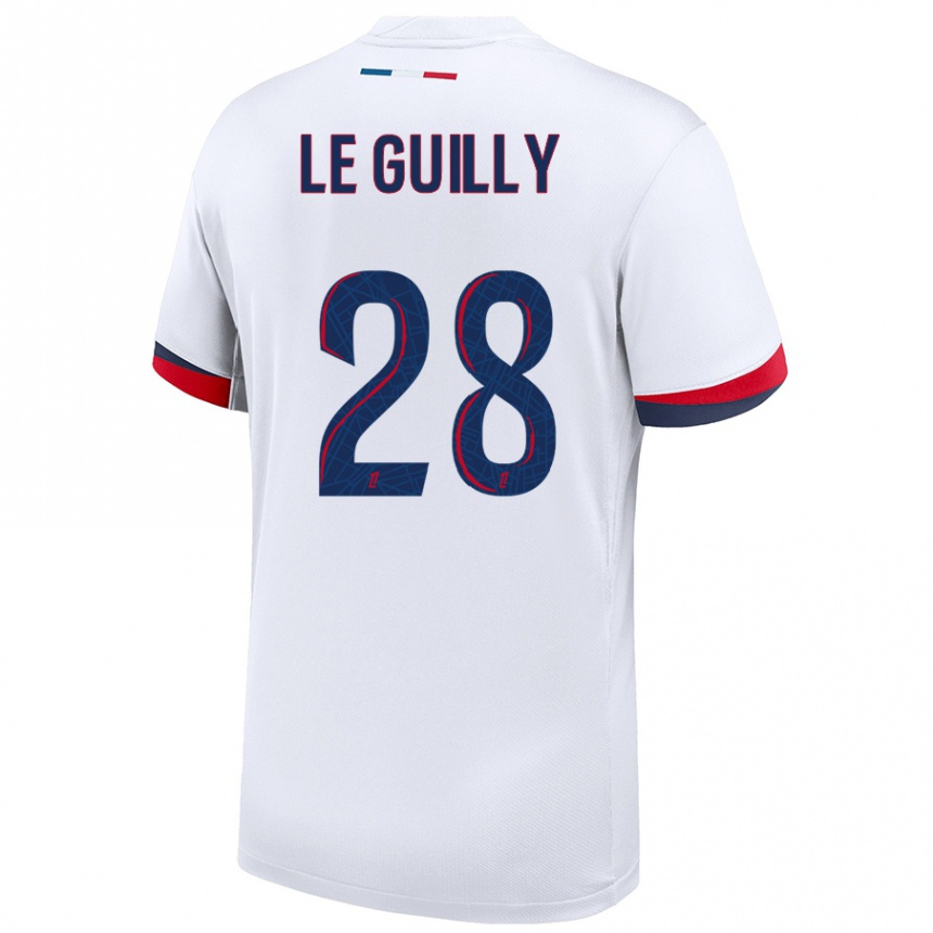 Niño Fútbol Camiseta Jade Le Guilly #28 Blanco Azul Rojo 2ª Equipación 2024/25 Perú