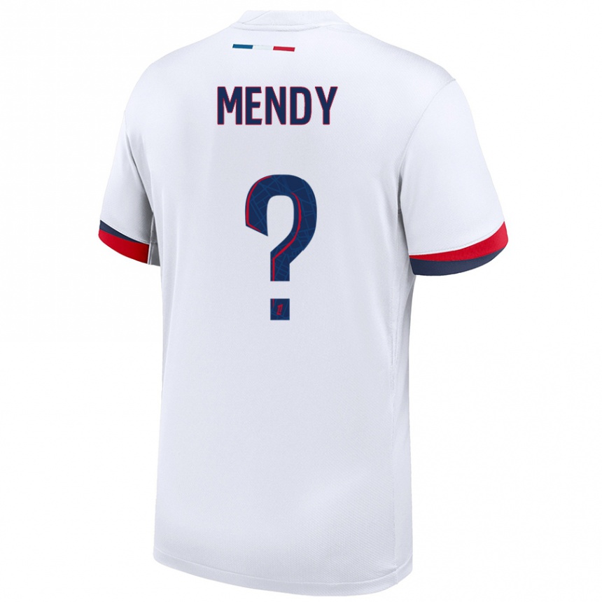 Niño Fútbol Camiseta Tony Mendy #0 Blanco Azul Rojo 2ª Equipación 2024/25 Perú