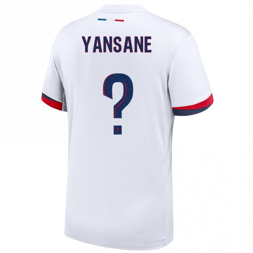 Niño Fútbol Camiseta Sekou Yansane #0 Blanco Azul Rojo 2ª Equipación 2024/25 Perú