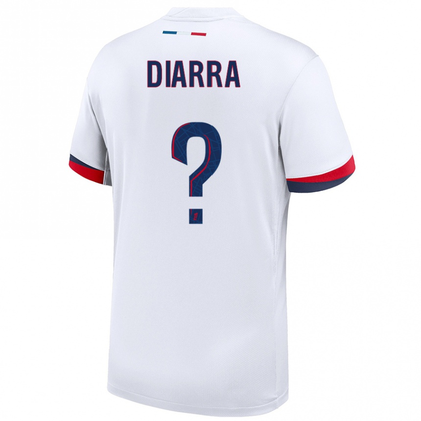 Niño Fútbol Camiseta Ibrahim Diarra #0 Blanco Azul Rojo 2ª Equipación 2024/25 Perú