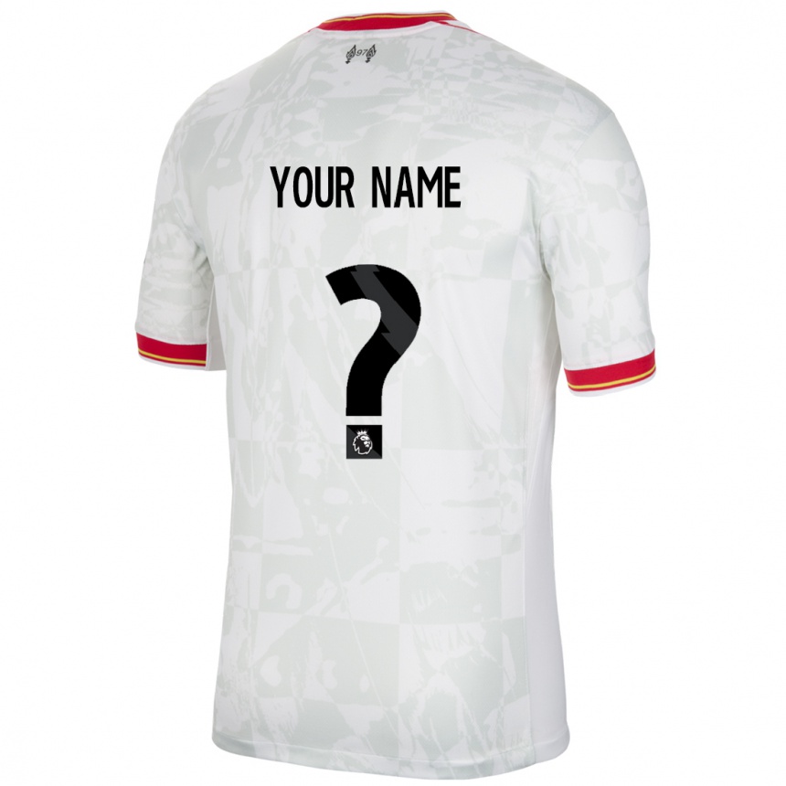 Niño Fútbol Camiseta Su Nombre #0 Blanco Rojo Negro Equipación Tercera 2024/25 Perú