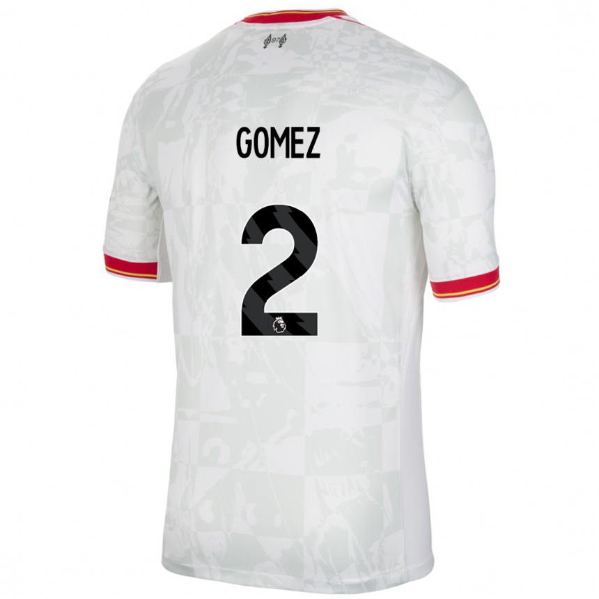 Niño Fútbol Camiseta Joe Gomez #2 Blanco Rojo Negro Equipación Tercera 2024/25 Perú