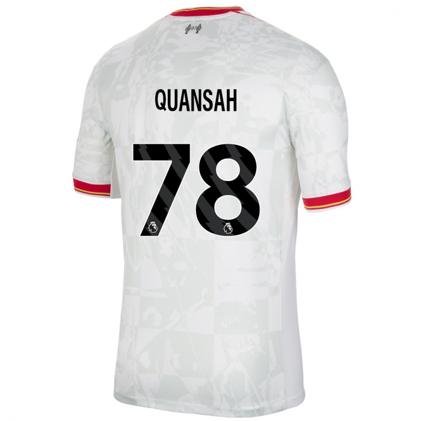 Niño Fútbol Camiseta Jarell Quansah #78 Blanco Rojo Negro Equipación Tercera 2024/25 Perú