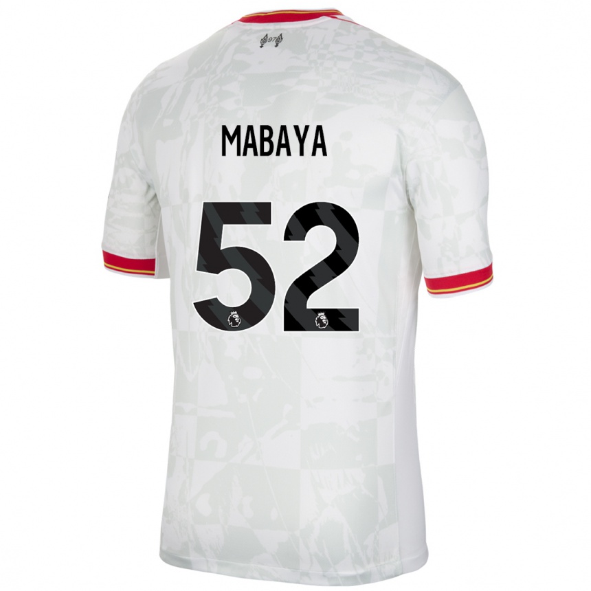 Niño Fútbol Camiseta Isaac Mabaya #52 Blanco Rojo Negro Equipación Tercera 2024/25 Perú