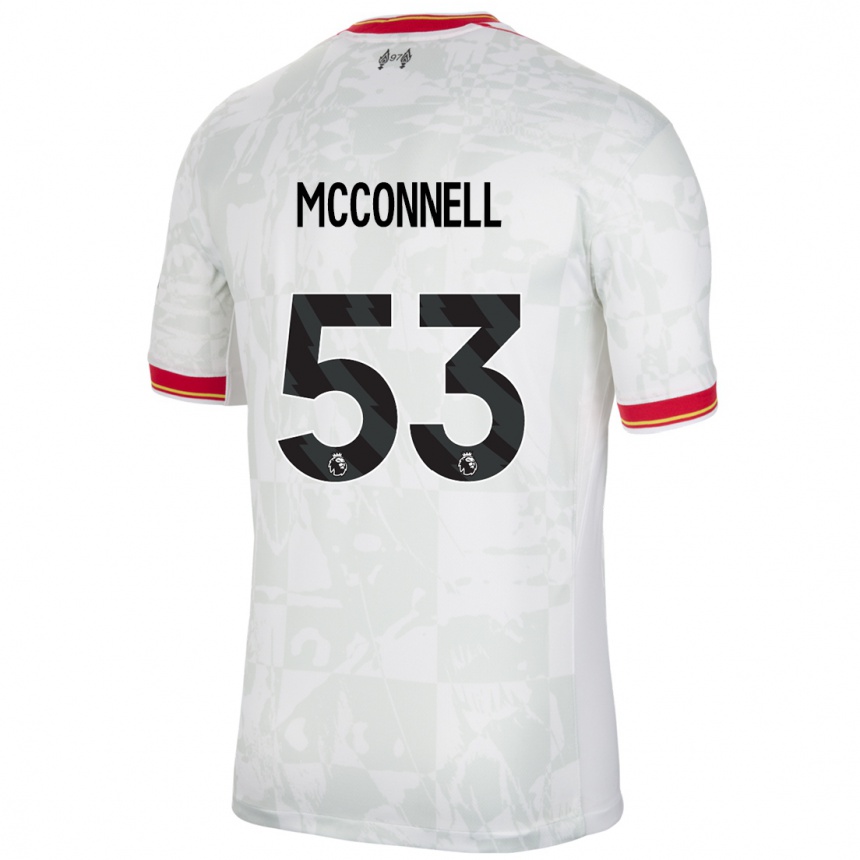 Niño Fútbol Camiseta James Mcconnell #53 Blanco Rojo Negro Equipación Tercera 2024/25 Perú