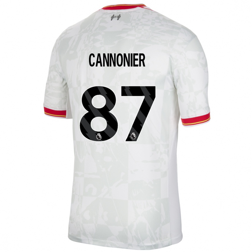 Niño Fútbol Camiseta Oakley Cannonier #87 Blanco Rojo Negro Equipación Tercera 2024/25 Perú