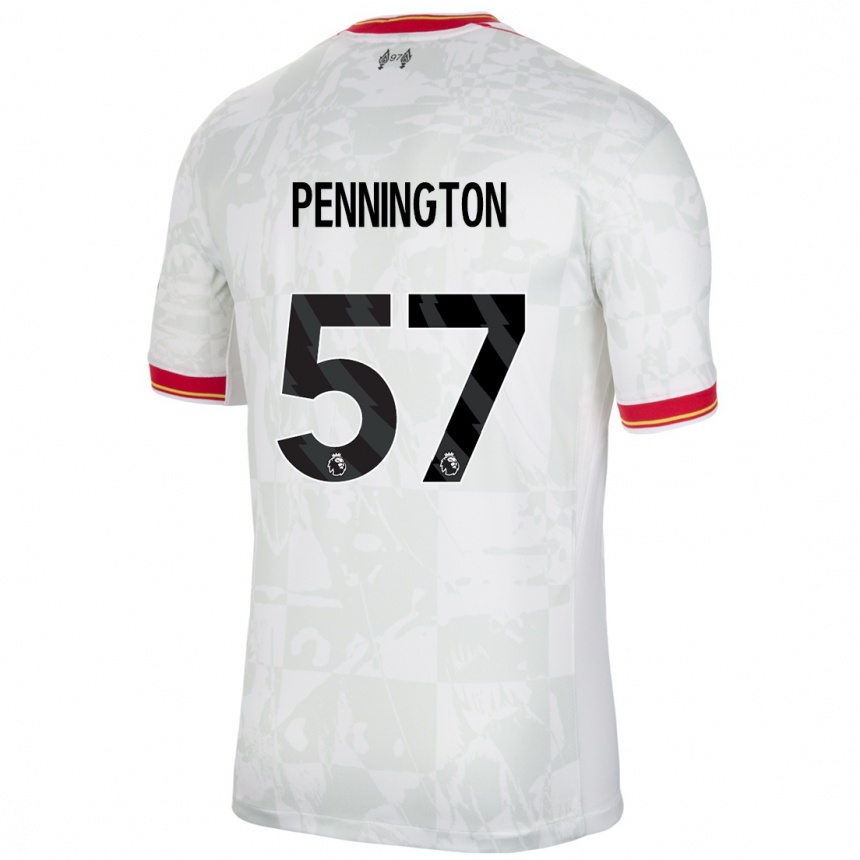 Niño Fútbol Camiseta Cody Pennington #57 Blanco Rojo Negro Equipación Tercera 2024/25 Perú