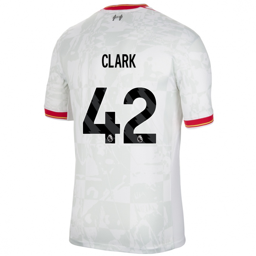 Niño Fútbol Camiseta Bobby Clark #42 Blanco Rojo Negro Equipación Tercera 2024/25 Perú