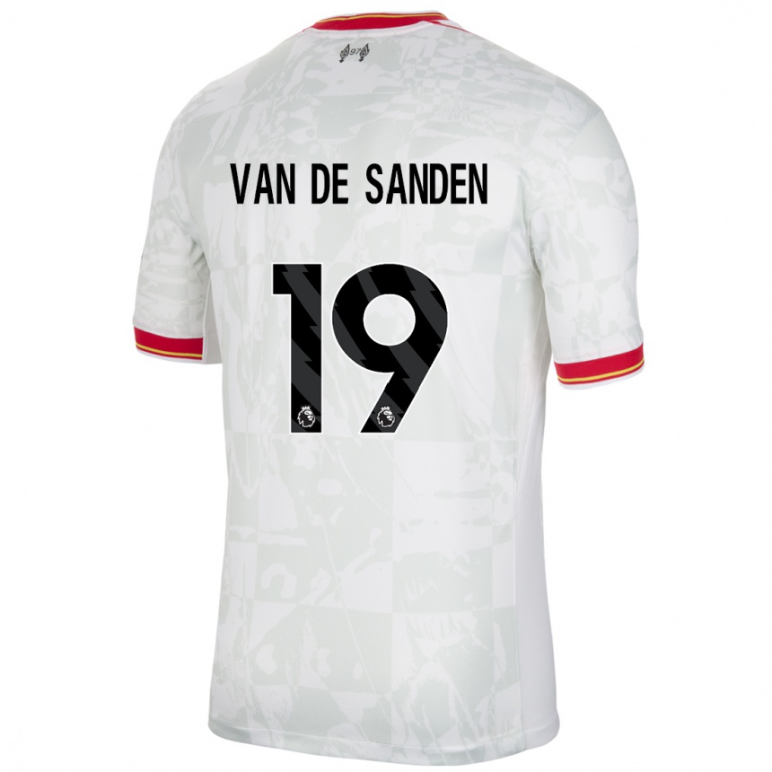 Niño Fútbol Camiseta Shanice Van De Sanden #19 Blanco Rojo Negro Equipación Tercera 2024/25 Perú