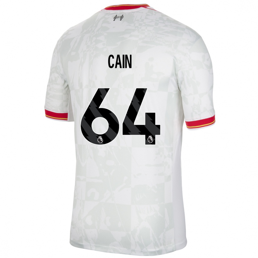 Niño Fútbol Camiseta Jake Cain #64 Blanco Rojo Negro Equipación Tercera 2024/25 Perú