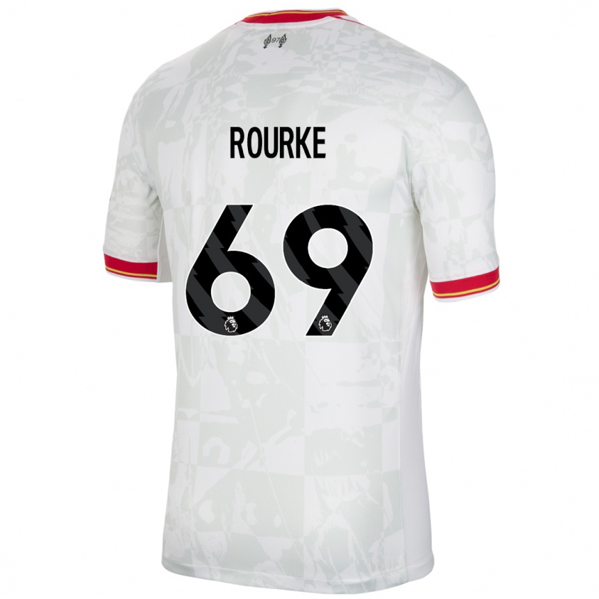 Niño Fútbol Camiseta Fidel O'rourke #69 Blanco Rojo Negro Equipación Tercera 2024/25 Perú