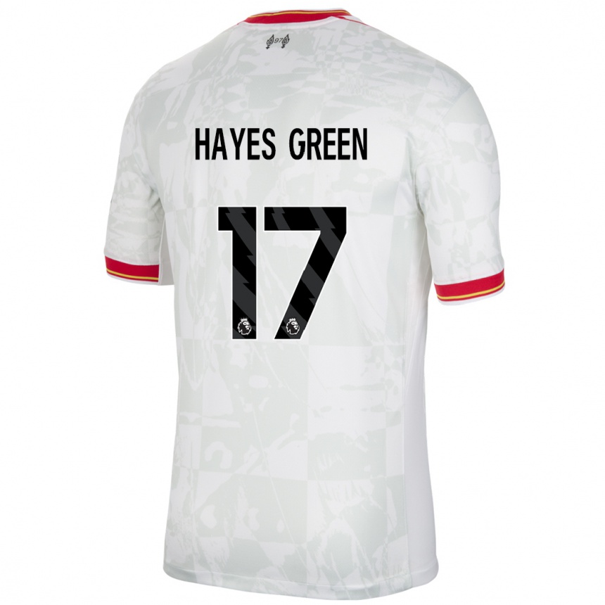 Niño Fútbol Camiseta Charlie Hayes-Green #17 Blanco Rojo Negro Equipación Tercera 2024/25 Perú