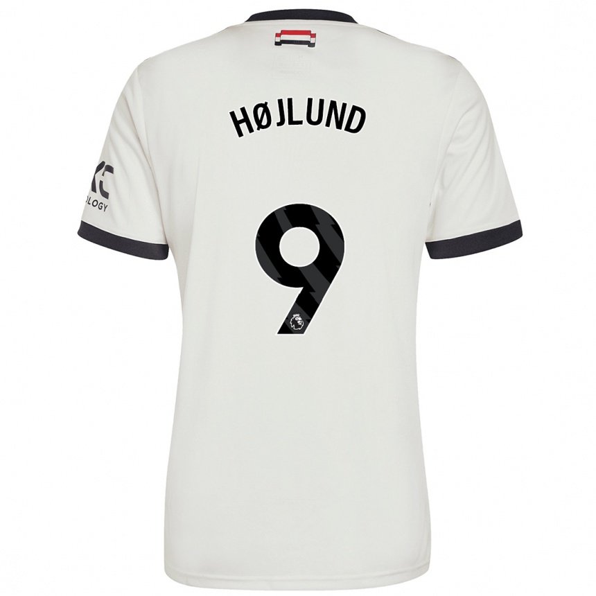 Niño Fútbol Camiseta Rasmus Højlund #9 Blanquecino Equipación Tercera 2024/25 Perú