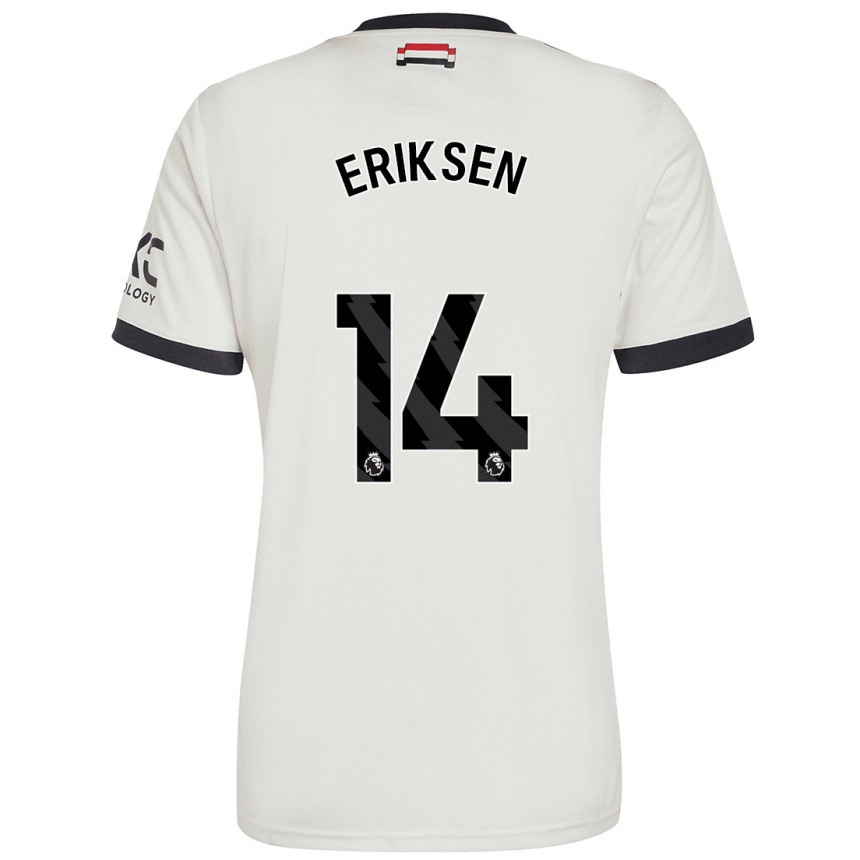 Niño Fútbol Camiseta Christian Eriksen #14 Blanquecino Equipación Tercera 2024/25 Perú