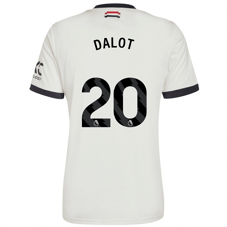 Niño Fútbol Camiseta Diogo Dalot #20 Blanquecino Equipación Tercera 2024/25 Perú