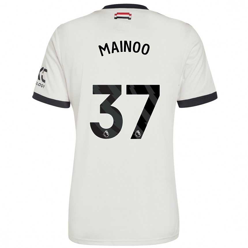 Niño Fútbol Camiseta Kobbie Mainoo #37 Blanquecino Equipación Tercera 2024/25 Perú