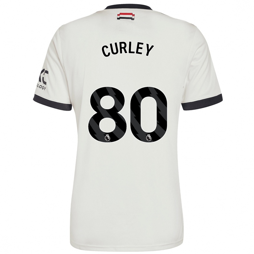 Niño Fútbol Camiseta Ruben Curley #80 Blanquecino Equipación Tercera 2024/25 Perú