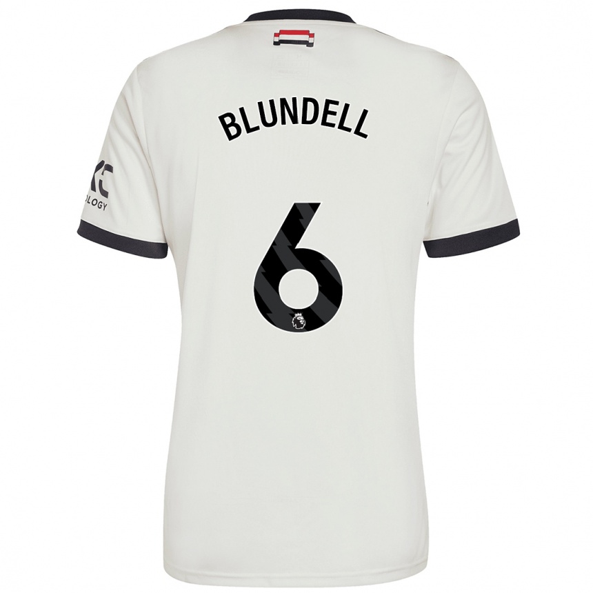 Niño Fútbol Camiseta Hannah Blundell #6 Blanquecino Equipación Tercera 2024/25 Perú