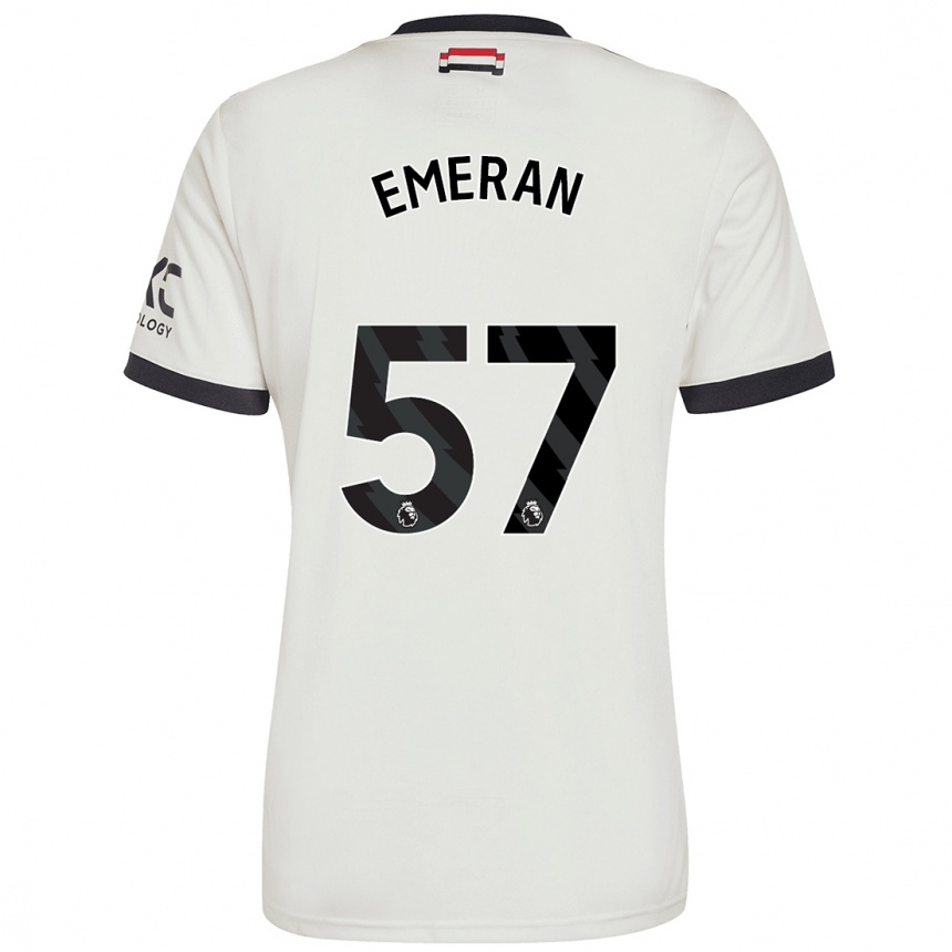 Niño Fútbol Camiseta Noam Emeran #57 Blanquecino Equipación Tercera 2024/25 Perú