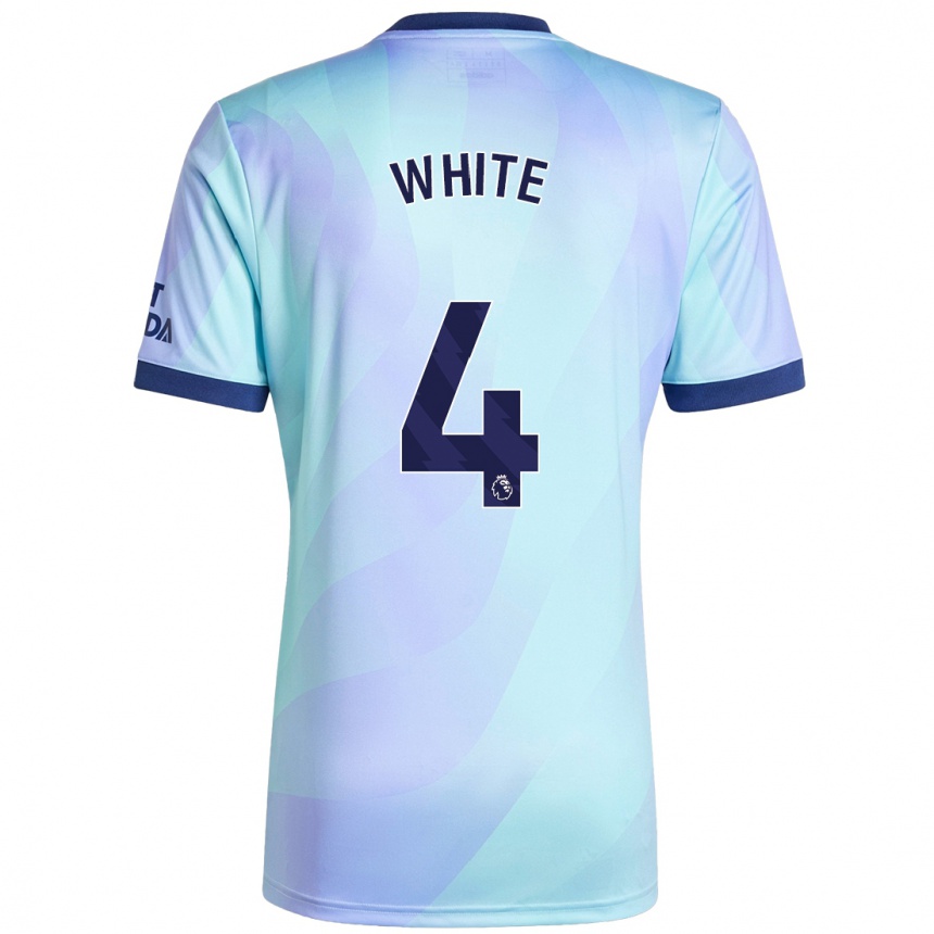 Niño Fútbol Camiseta Ben White #4 Agua Equipación Tercera 2024/25 Perú