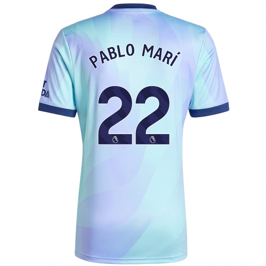 Niño Fútbol Camiseta Pablo Mari #22 Agua Equipación Tercera 2024/25 Perú