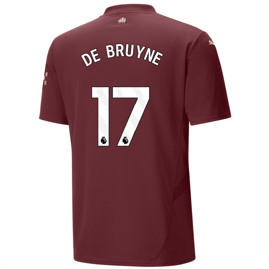 Niño Fútbol Camiseta Kevin De Bruyne #17 Granate Equipación Tercera 2024/25 Perú