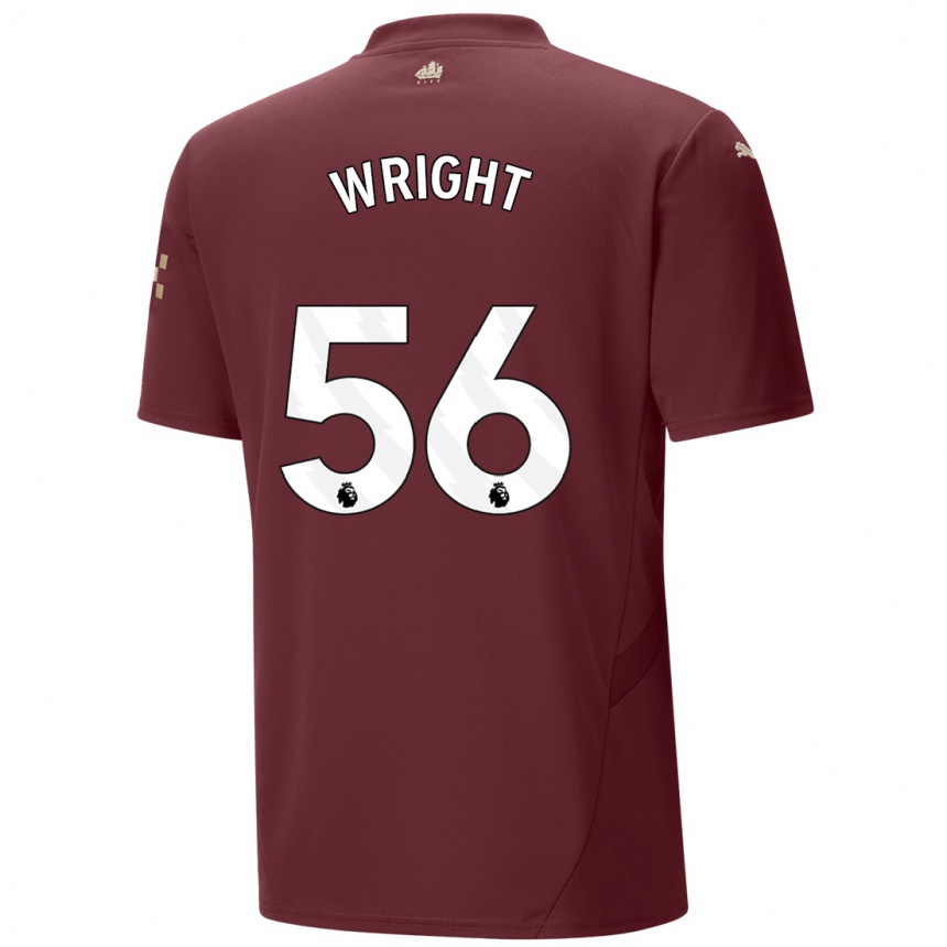 Niño Fútbol Camiseta Jacob Wright #56 Granate Equipación Tercera 2024/25 Perú