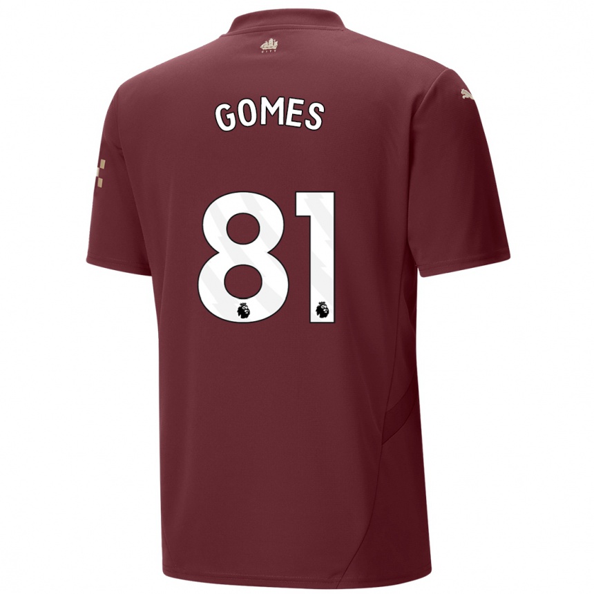 Niño Fútbol Camiseta Claudio Gomes #81 Granate Equipación Tercera 2024/25 Perú