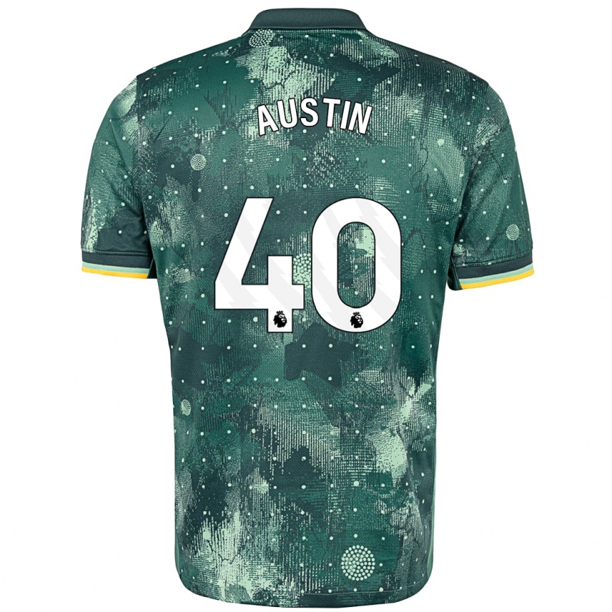 Niño Fútbol Camiseta Brandon Austin #40 Verde Menta Equipación Tercera 2024/25 Perú