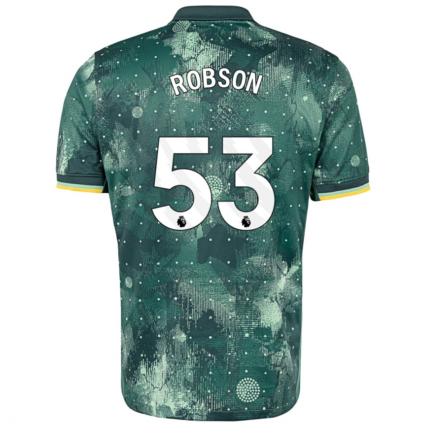 Niño Fútbol Camiseta Max Robson #53 Verde Menta Equipación Tercera 2024/25 Perú