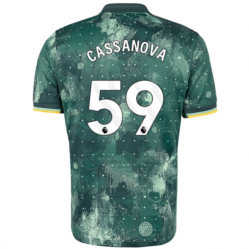 Niño Fútbol Camiseta Dante Cassanova #59 Verde Menta Equipación Tercera 2024/25 Perú