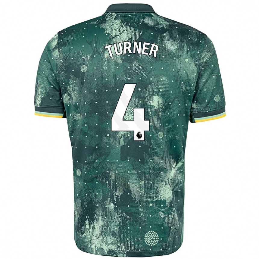 Niño Fútbol Camiseta Amy Turner #4 Verde Menta Equipación Tercera 2024/25 Perú