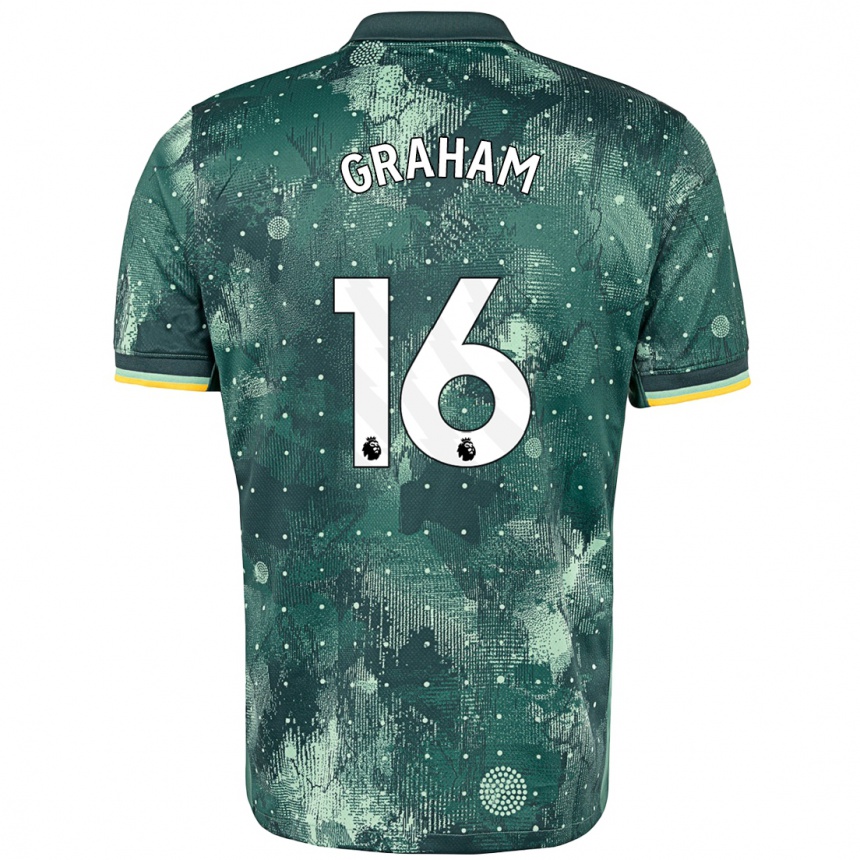 Niño Fútbol Camiseta Kit Graham #16 Verde Menta Equipación Tercera 2024/25 Perú