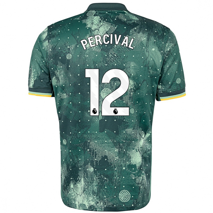 Niño Fútbol Camiseta Ria Percival #12 Verde Menta Equipación Tercera 2024/25 Perú