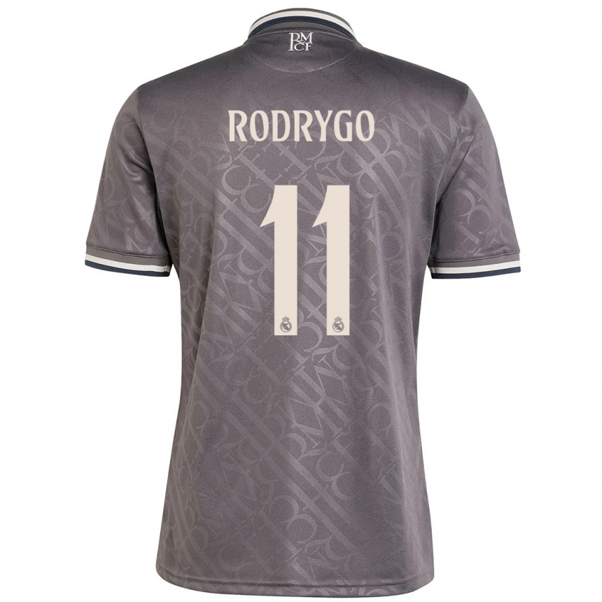 Niño Fútbol Camiseta Rodrygo #11 Carbón Equipación Tercera 2024/25 Perú