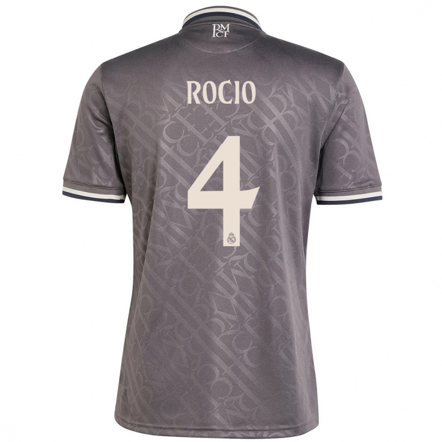 Niño Fútbol Camiseta Rocio Galvez #4 Carbón Equipación Tercera 2024/25 Perú